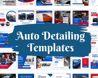 Auto Detailing Social Media Templates – Canva Designs for Instagram & Facebook (1x1 Square, Digital Download)