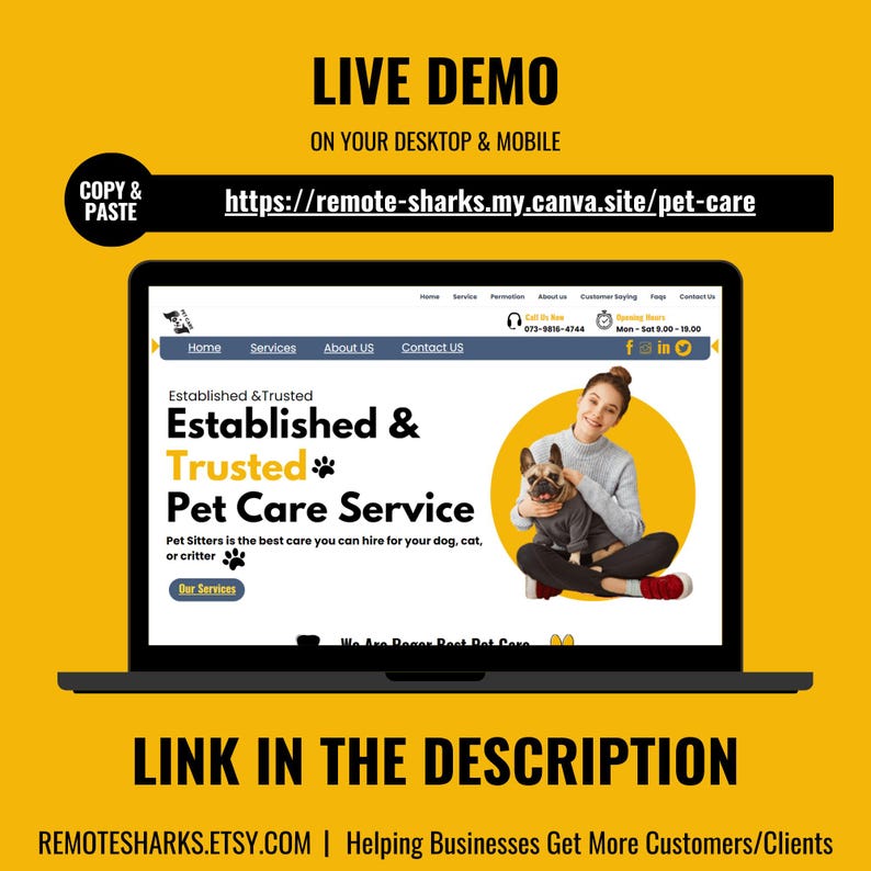 Pet Care Website Design,