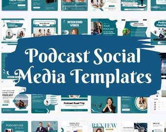 Podcast Social Media Templates – Editable Canva Designs for Instagram & Facebook (1x1 Square, Digital Download)