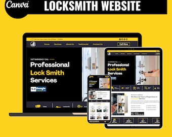 Modello di sito web per fabbro per Canva: design facile da modificare, pubblicazione in pochi minuti (download digitale)