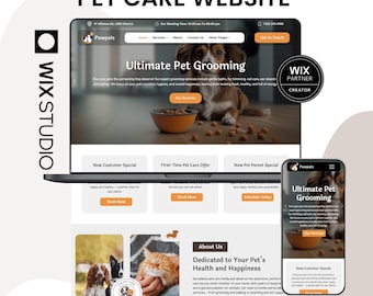 Pet Care Wix Studio Website Template | Pet Sitting, Grooming, Dog Walking, Vet