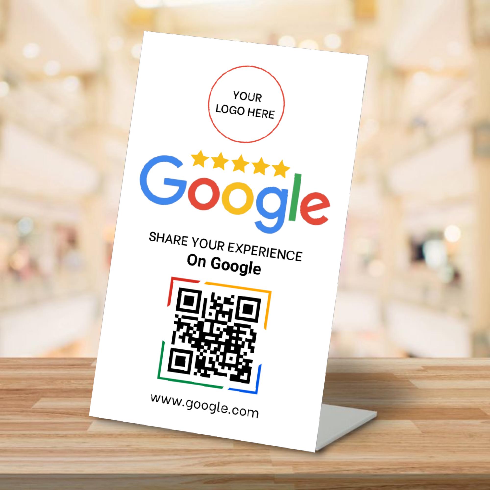 Google Review Card – Editable QR Code Feedback & Rating Sign (canva ...