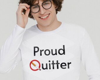 Fier quitter: J'arrête de fumer T-shirt emblématique unisexe