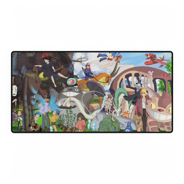 Studio Ghibli Mouse Pad | Desk Mat | Gaming Mousepad | Anime Design | Custom Studio Ghibli - All Characters | My Neighbor Totoro