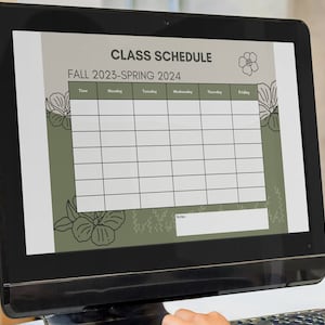 Digital Class Schedule Planner, printable schedule, class template, downloadable