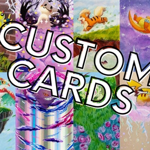 ENCARGO PERSONALIZADO: Cartas Pokémon pintadas a mano, cartas Pokémon modificadas, arte Pokémon, cartas personalizadas, regalos personalizados