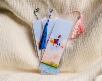 Marcapáginas de Kiki's Delivery Service, Arte de Studio Ghibli, Marcapáginas de Studio Ghibli, Marcapáginas de fantasía de brujas, Merchandising de libros de fantasía