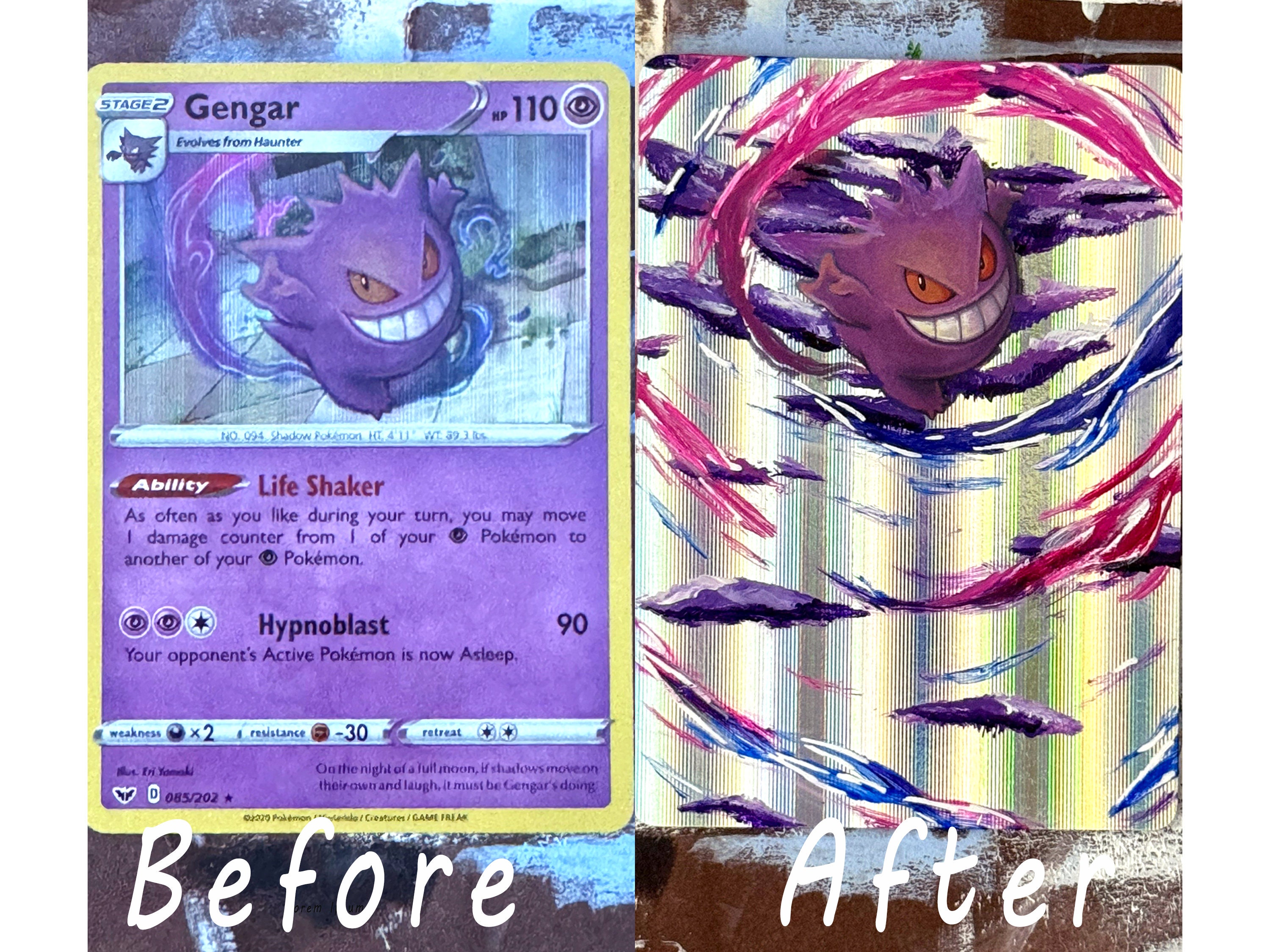 CUSTOM COMMISSION Hand-painted Pokemon Cards, Altered Pokemon Cards ...
