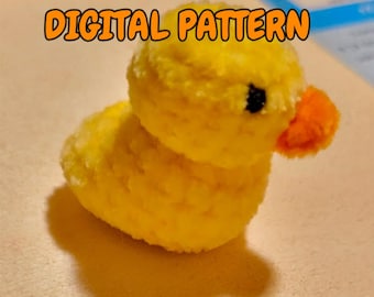 NO SEW crochet ducky duck pattern, intermediate level. one page pattern!