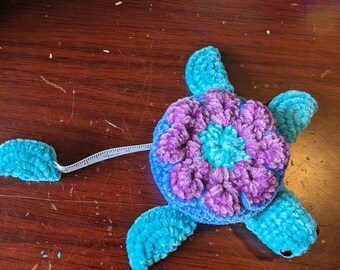 Crochet Sea Turtle Tape Measure: Velvet Yarn, Made to Order