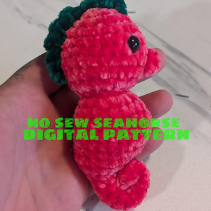 NO SEW seahorse crochet pattern. digital download, not a physical item