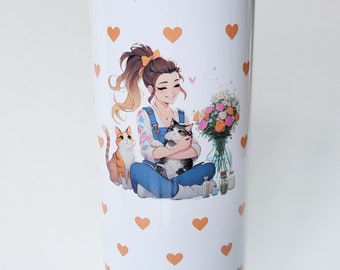 Juego de vasos de acero inoxidable Brigitte Hot Cold de 20 oz de Overwatch, con tapa, pajita, base de goma y pajita para limpieza