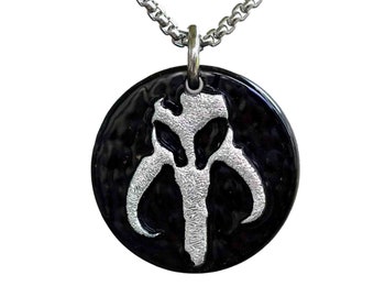 Mandalorian Mythosaur Necklace star wars Jewelry clone wars Jewelry fused dichroic glass pendant