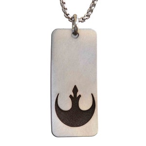 Rebellenallianz-Edelstahl-Halskette: Star Wars Insignia-Anhänger