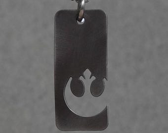 Colar com o logotipo da Aliança Rebelde: pingente de Star Wars em aço inoxidável