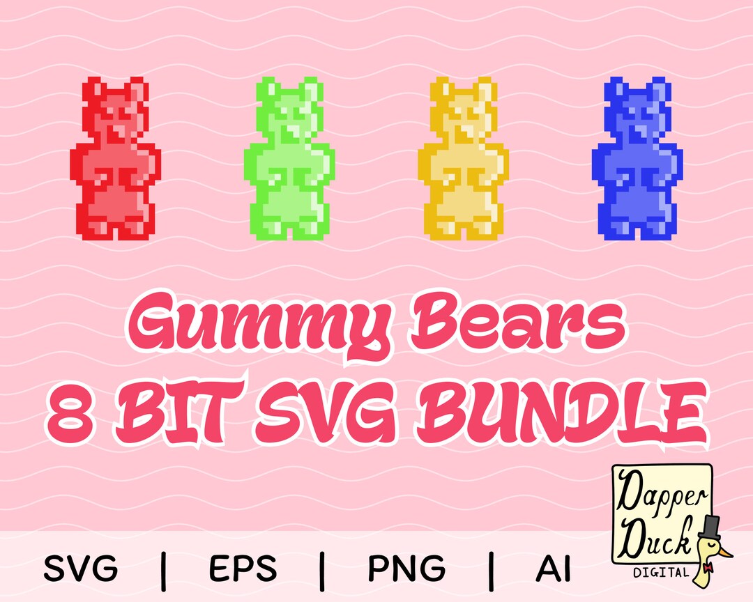 Gummy Bears SVG Bundle 8 Bit Candy 4 Unique Hand-drawn - Etsy