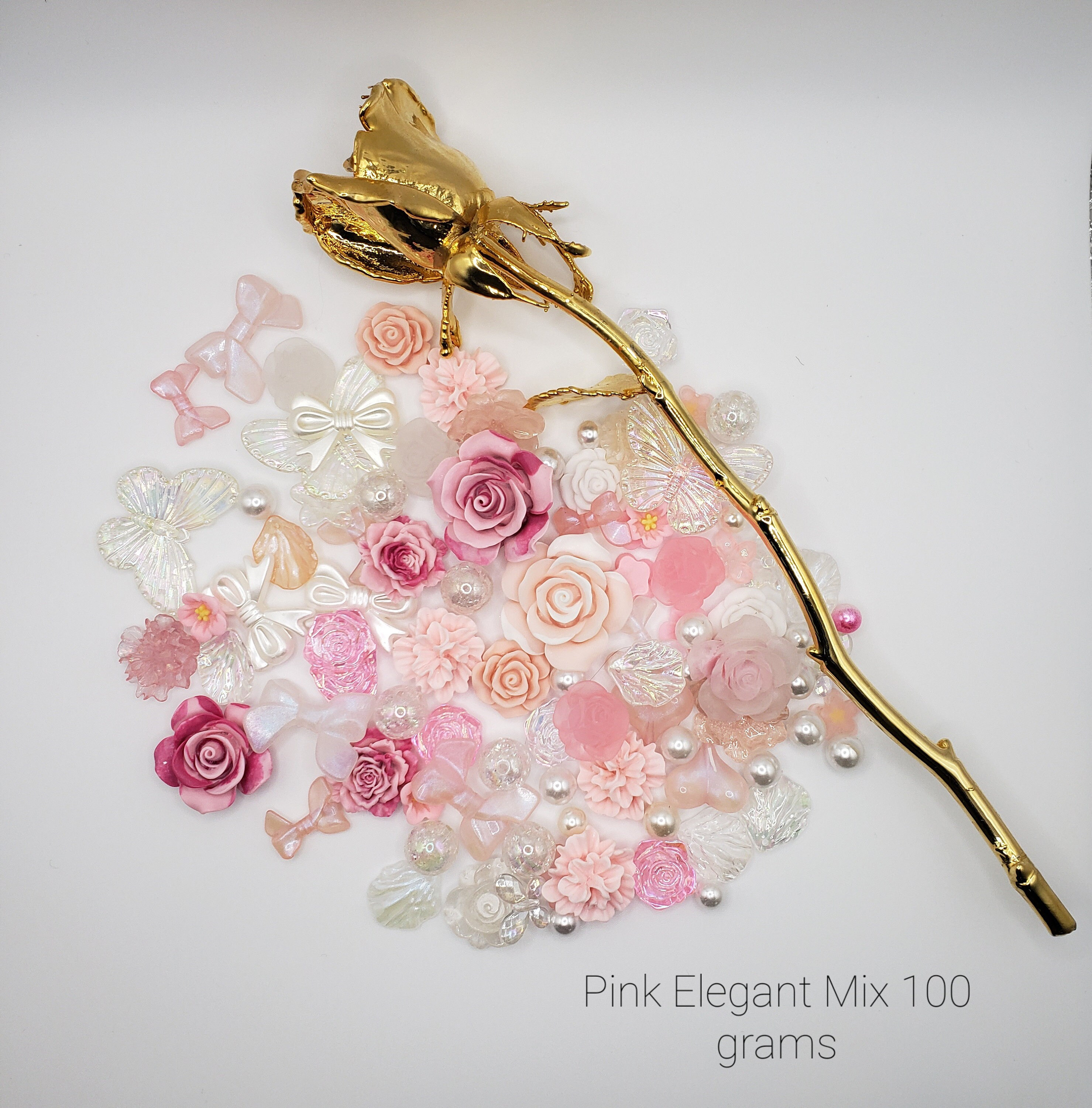 SPRITEWELRY 120 ciondoli a forma di fiore cabochon in resina con retro piatto, 12 mm, non forati, con retro piatto, a strati, per la custodia del telefono, scrapbooking, creazione di gioielli