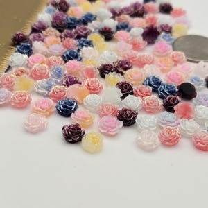 Luminous Resin Rose Charms: Mixed Color DIY Beads, Nail Art (20 Grams/100-140 Pieces)