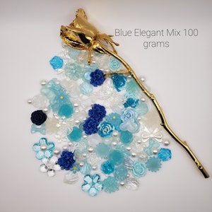 100g Flower Mix Resin Charms: Glow-in-Dark Cabochons, Pearls & Bows