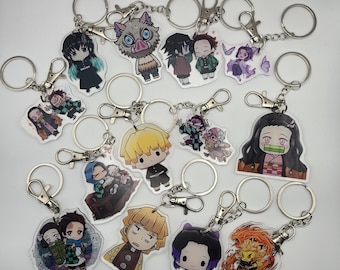 Anime Acryl Schlüsselanhänger - Benutzerdefinierte Perlenschnur und Herz Puff Optionen