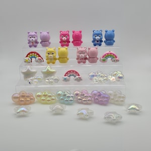 Hand Painted Character Beads Bears Clouds and Stars: DIY Craft Supplies, Pens & Keychains