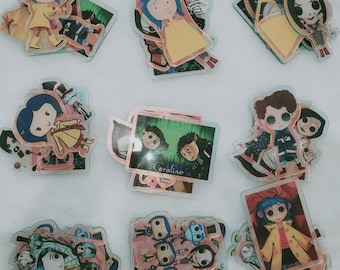 13ea 8CM Large Coraline Jones Acrylics for all your DIY Projects, Coraline Acrylics with protective film Includes Shipping