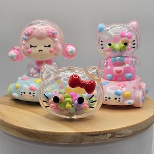 Cuentas de Hello Kitty pintadas a mano - 20 mm - DIY