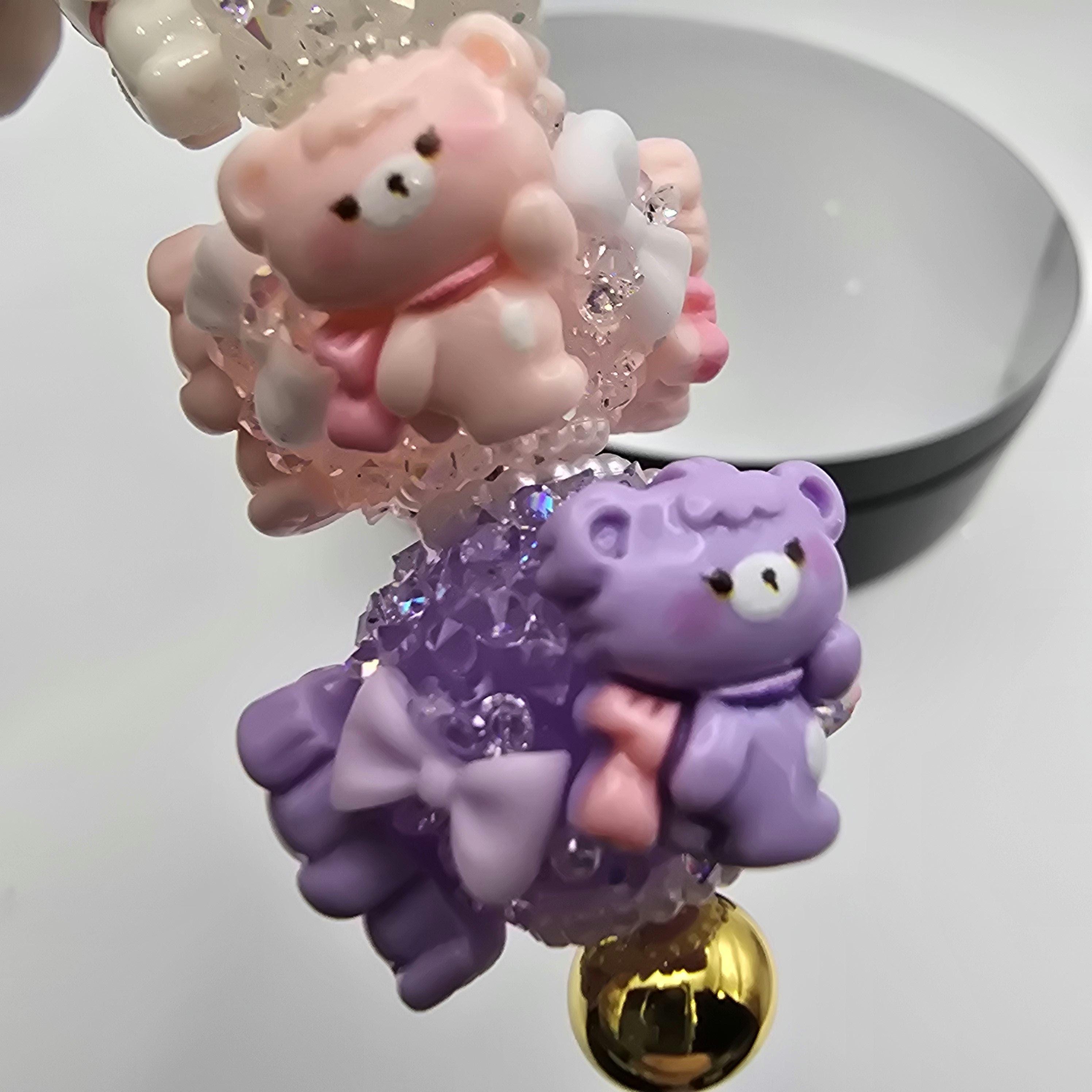 Hand Embellished Latte Bear Beads: DIY Charms, Keychains, Ornaments