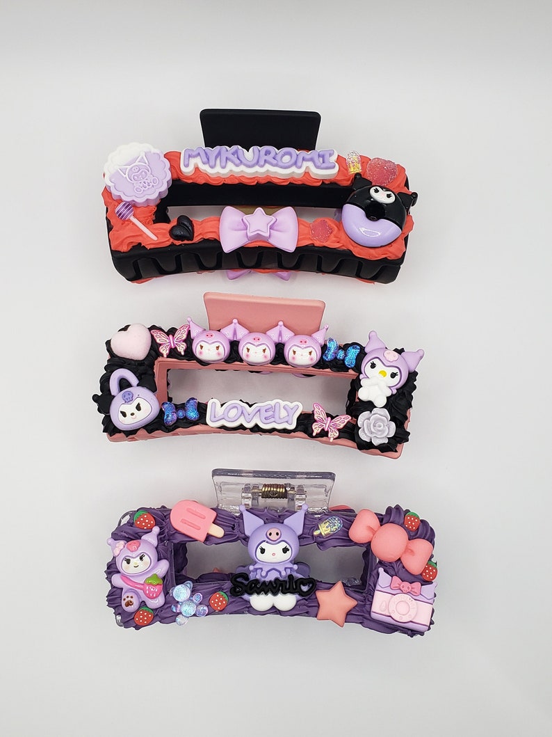 Kuromi クロミ, Kuromi Kawaii Large Hair Clip, Sanrio Hair Claw With