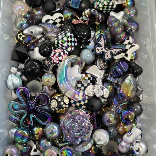 Black Galaxy-kralenmix: iriserend, glitter, strass - DIY-sieraden maken