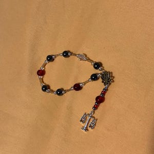 Small Anubis(Anpu)prayer beads: Kemetic god of mummification, weigher of hearts, one of the lords of the du’at