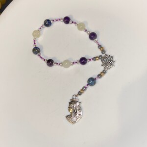 Small Nephthys(Nebet-Het) prayer beads: Kemetic goddess of Funerary rites, Mourning, and Air