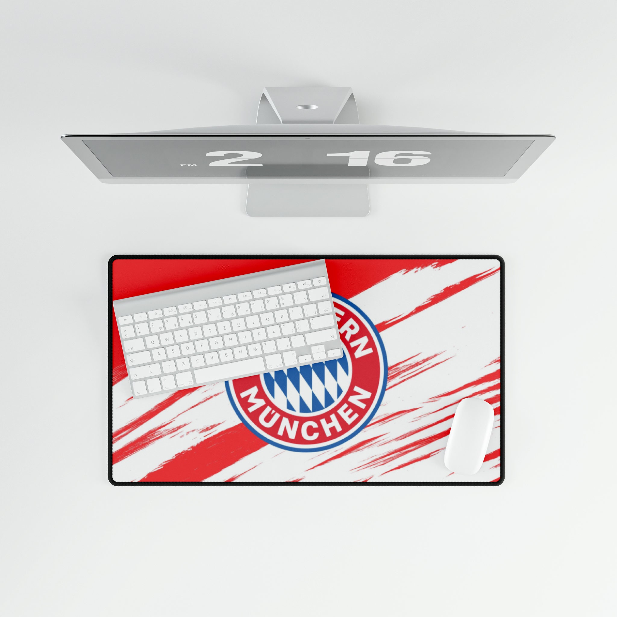Tapis De Souris Bayern Munich - Logo Officiel - Rouge Et Blanc - Diamètre 20cm