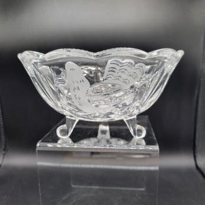 Vintage Hofbauer The Byrdes Crystal Tri-foot Bowl