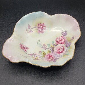 Vintage Lefton Hand Painted Trinket Dish with Floral Design