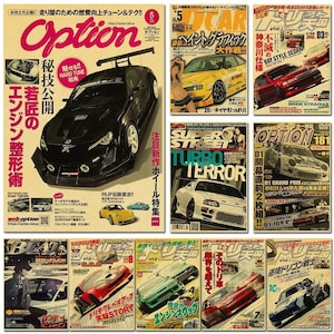 Initial D coche de carreras japonés clásico Anime Vintage Manga Retro Coche  AE86 para decoración de garaje carteles de papel Kraft pinturas imagen
