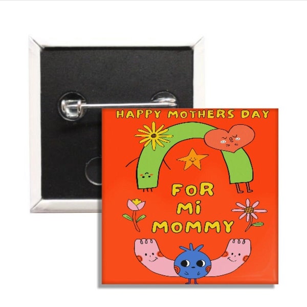 CUTE “MOTHERS NATURE” Mothers Day pin.  Mother’s Day button silly clothes pin for moms