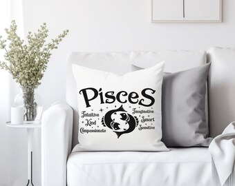 Pisces Zodiac Pillow, Astrology Sign Home Decor