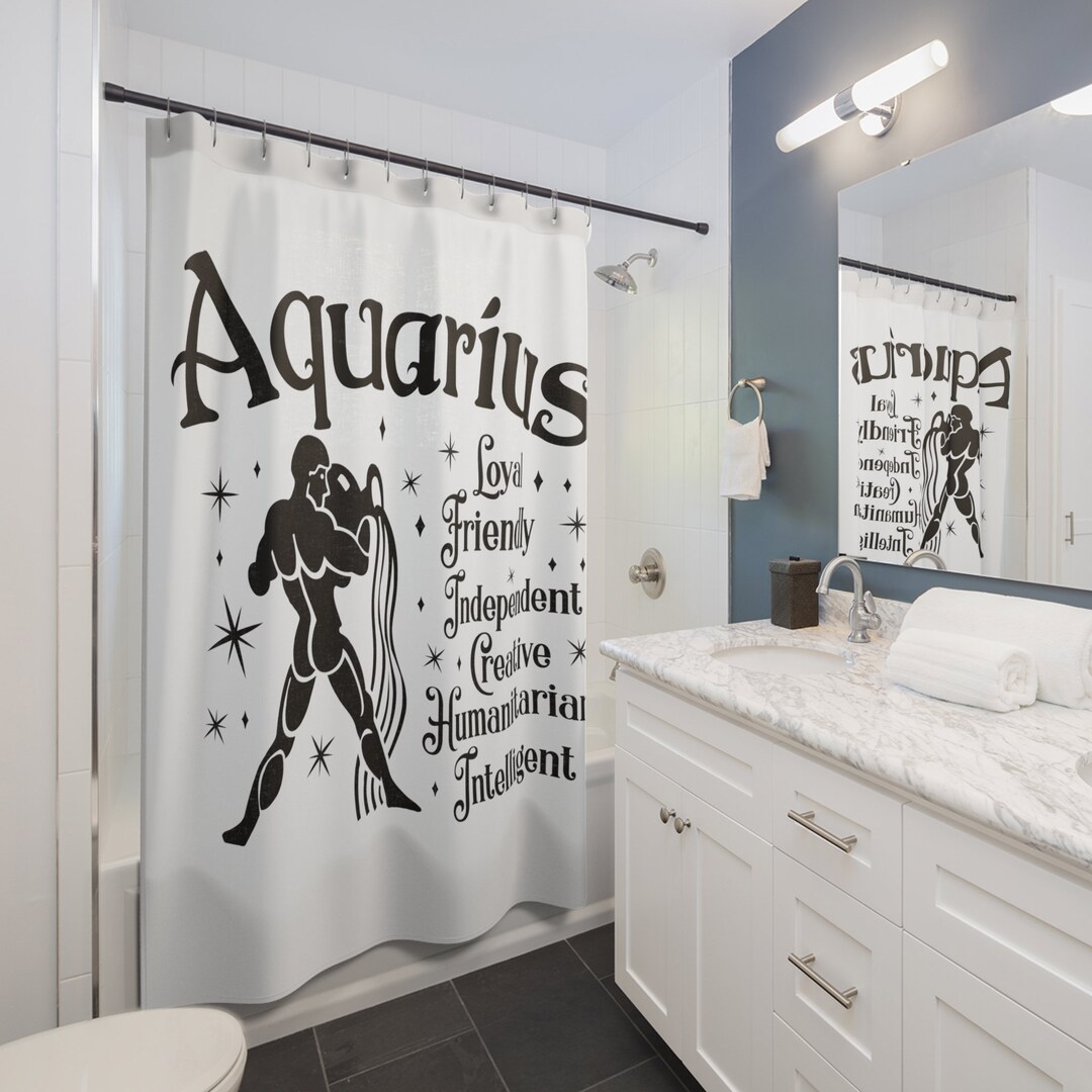 Aquarius Zodiac Shower Curtain - Etsy