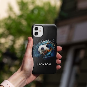 Personalized Soccer Phone Case, Soccer Gift iPhone 14, 14 Pro, 14 Plus, 14 Pro Max, 13 Mini, 13 Pro, 13 Pro Max, iPhone 12, 11, X, XR, XS