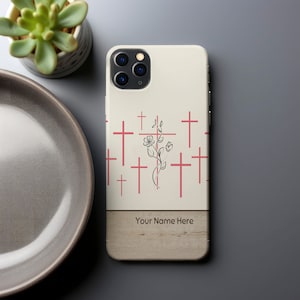 Personalized Religious Phone Case, Cross iPhone 14, 14 Pro, 14 Plus, 14 Pro Max, 13 Mini, 13 Pro, 13 Pro Max, iPhone 12, 11, X, XR, XS