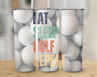 Golf Lovers 20 oz Skinny Tumbler Sublimation Design, Straight and Tapered Tumbler Wrap, Tumbler PNG, Golfer Tumbler, Golfing Sublimation