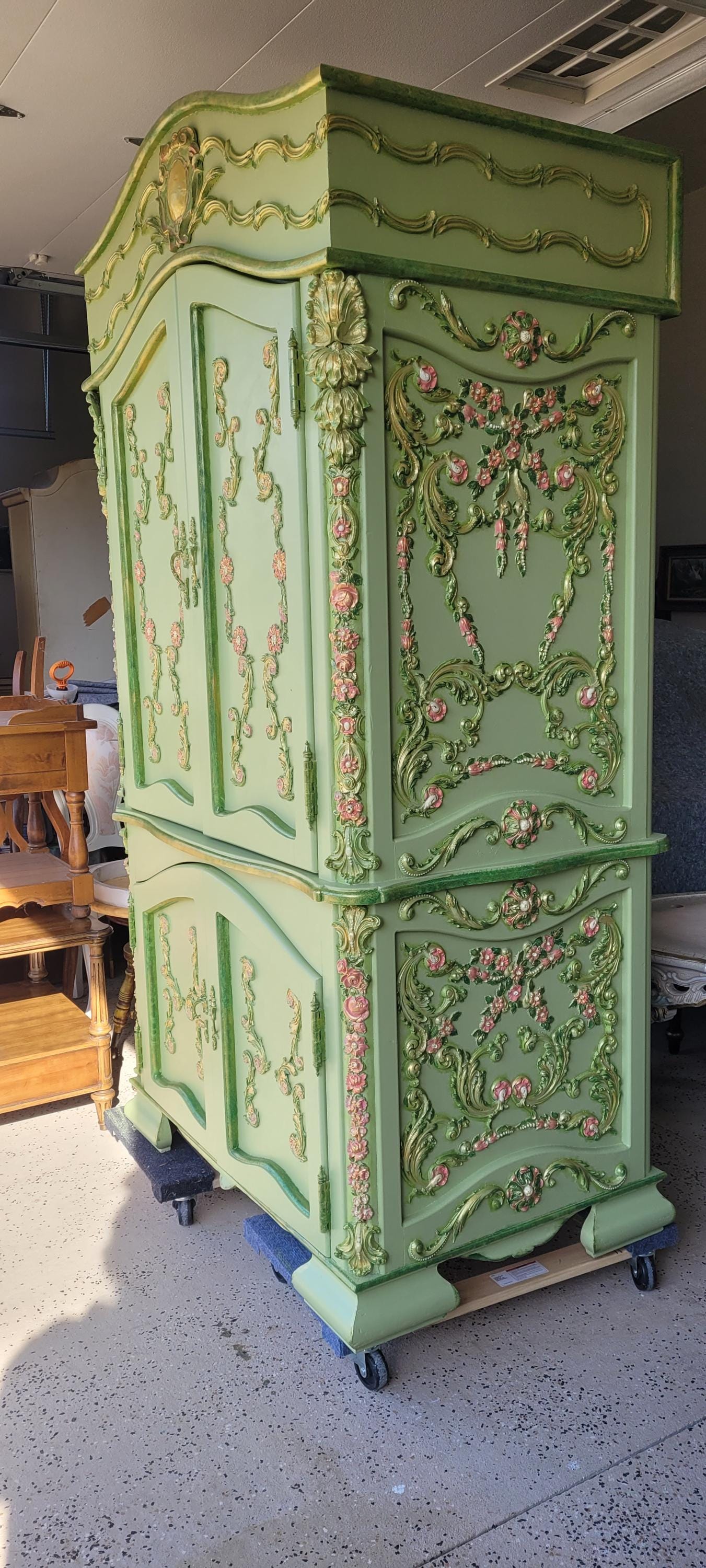 SOLD (do Not Purchase)-vintage French Provincial Armoire-hand-painted ...