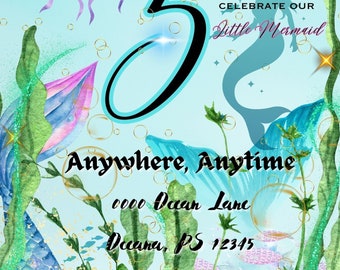 Mermaid Tails Birthday Invitation