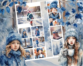 Winterplannerstickers – weekpakket januari, Cricut en Erin Condren (digitale download)