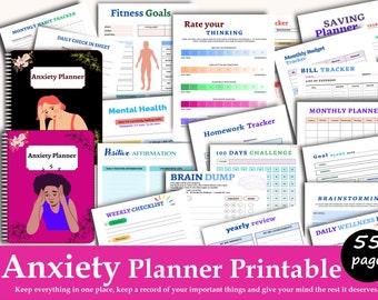 Afdrukbaar angstplanner, zelfzorg geestelijke gezondheid, copingvaardigheden (pdf)