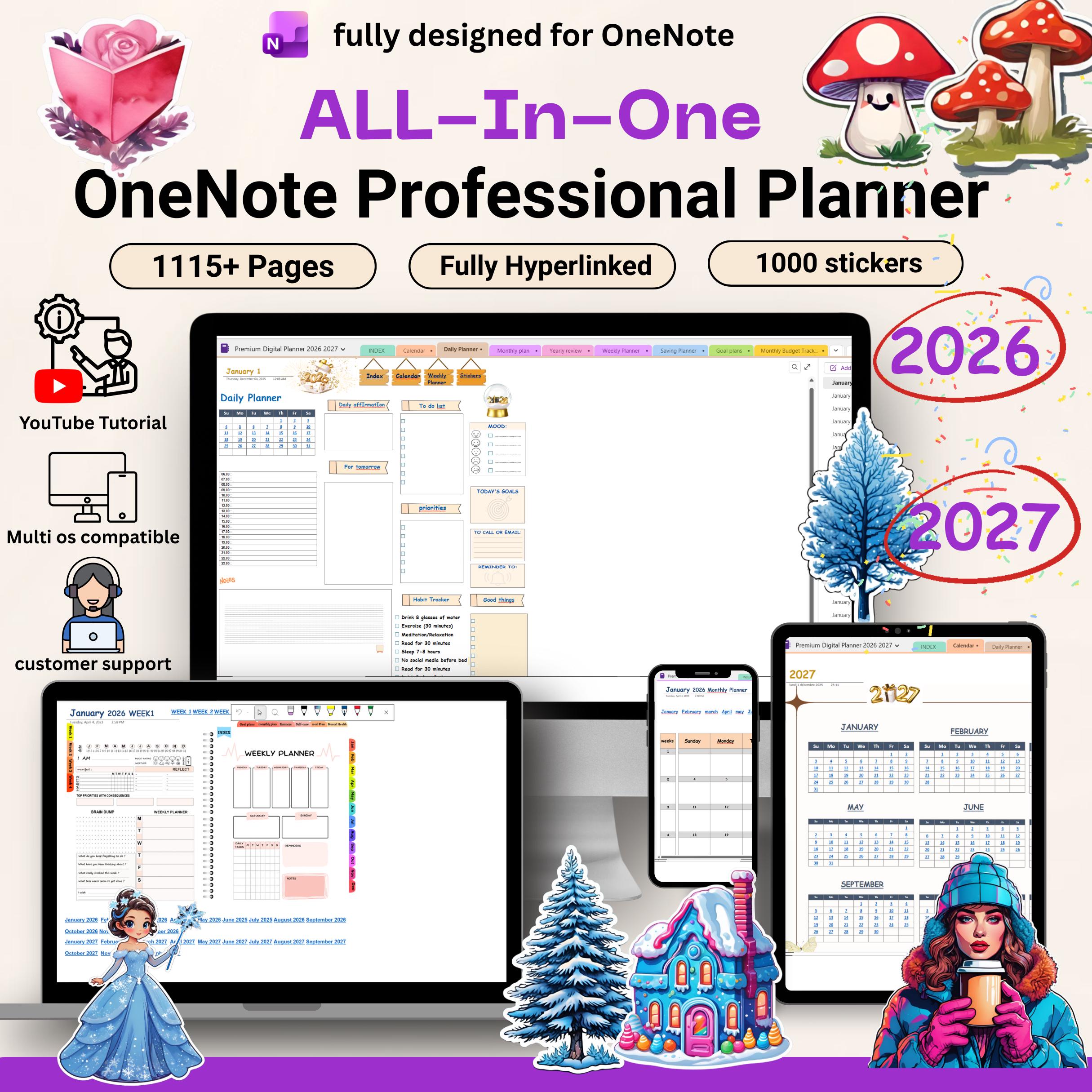 Onenote 2027 Tutorials 2026-2027 Onenote Planner: Digital Daily & Weekly Templates - Etsy