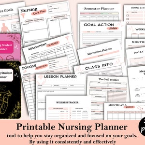 Nursing school planner printable ,Nurse Notebook , Nursing Student Planner ,Nursing school planner tips  ,Nurse Life , school organization