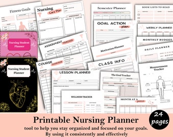 Planner verpleegschool afdrukbaar, studieorganisatie (digitale download)