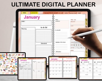 Digitale planner 2023: iPad Goodnotes-kalender met hyperlink (digitale download)